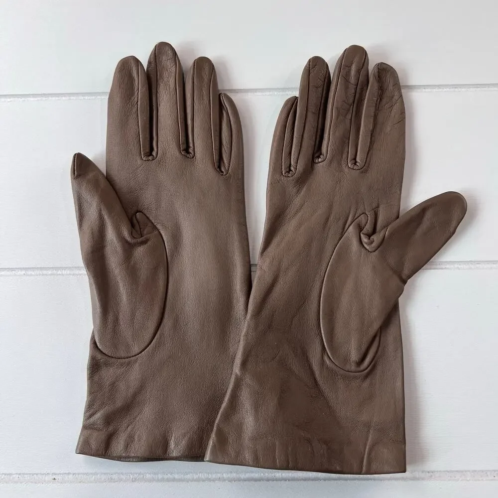 Grandoe Vintage Light brown Women’s leather Gloves Size 7.5